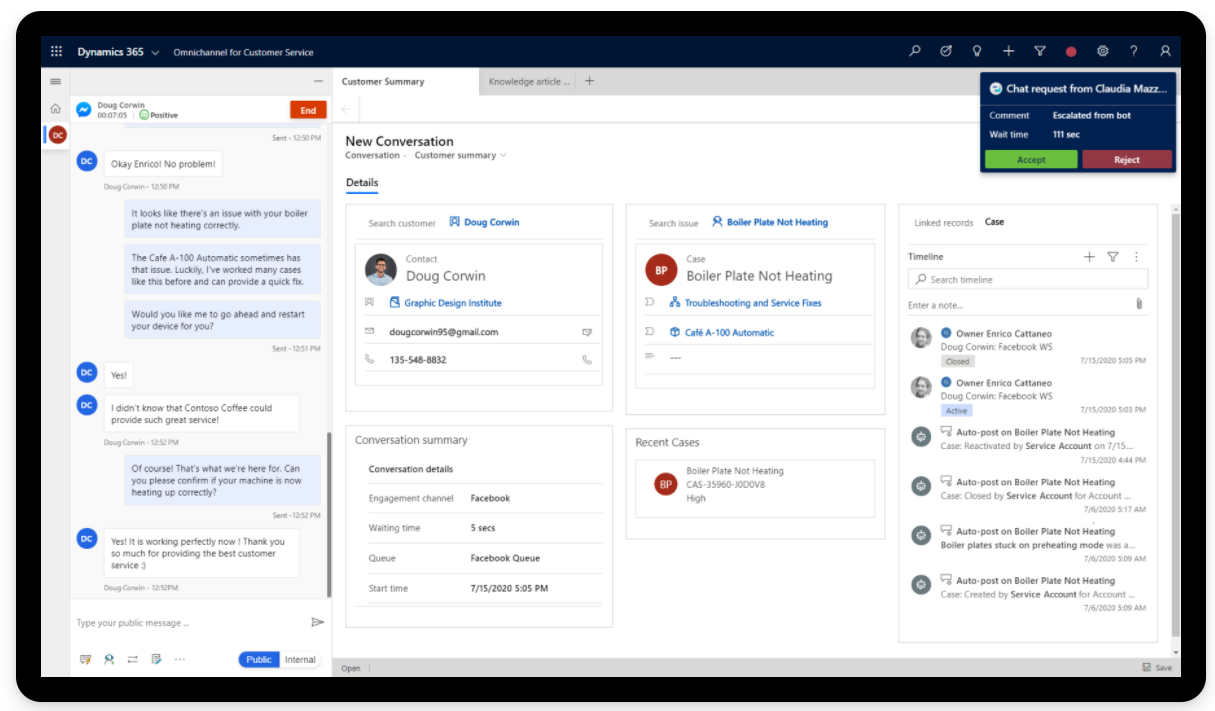 microsoft dynamics 365 customer services